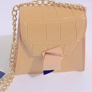Like Dreams Mini Micro Crossbody Bag Shoulder Chain Strap In Yellow Croc Color
